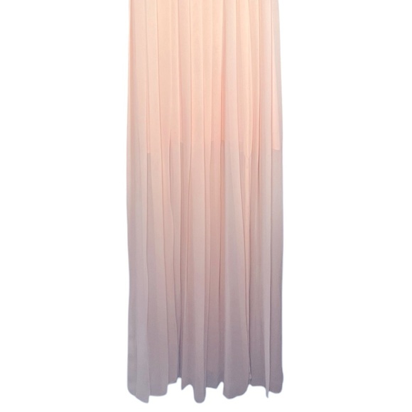 BCBGeneration Peach Pink Pleated Chiffon Maxi Formal Gown sz 2 | Empire Waist - Picture 6 of 16